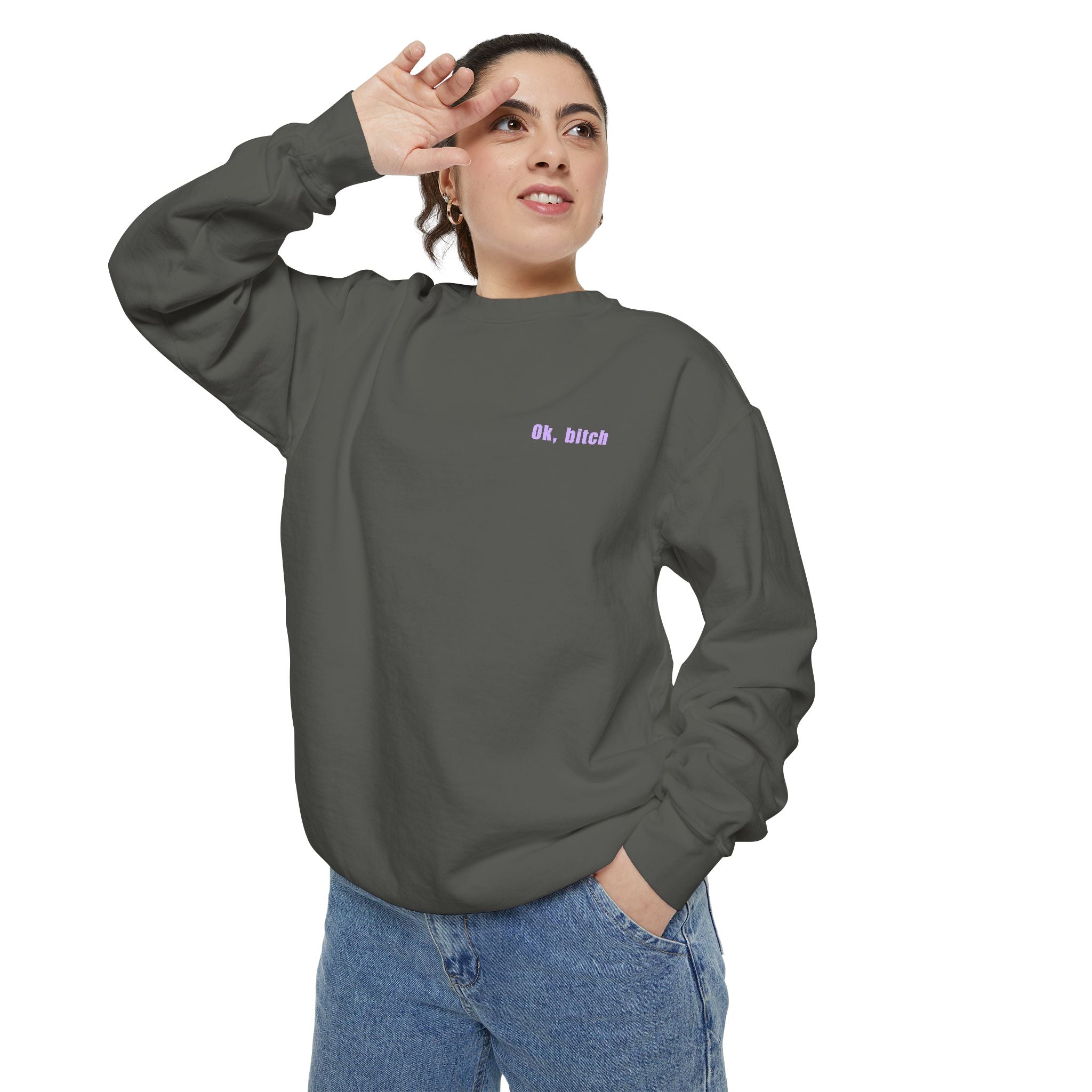 Ok, bitch. Let's LIVE Crewneck Sweatshirt: Chemo Queens™ Collection